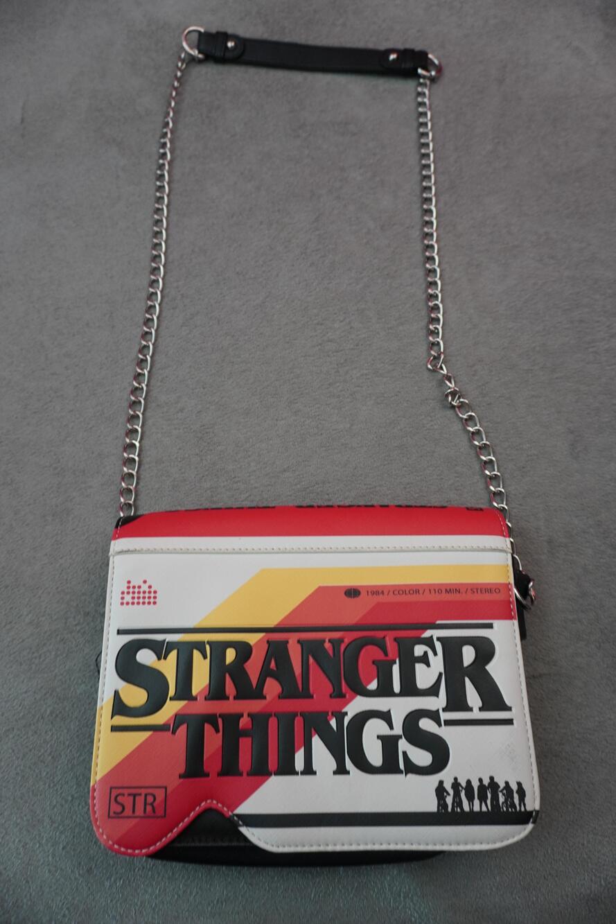Stranger Things VHS Crossbody Bag Womens Small WhiteRetro Graphic Netflix